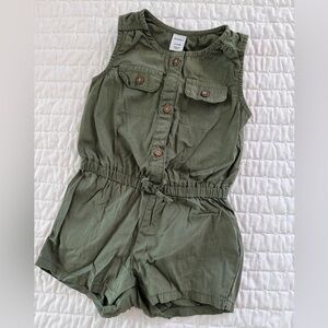 Old Navy- Green Shortie Romper- 6-12M